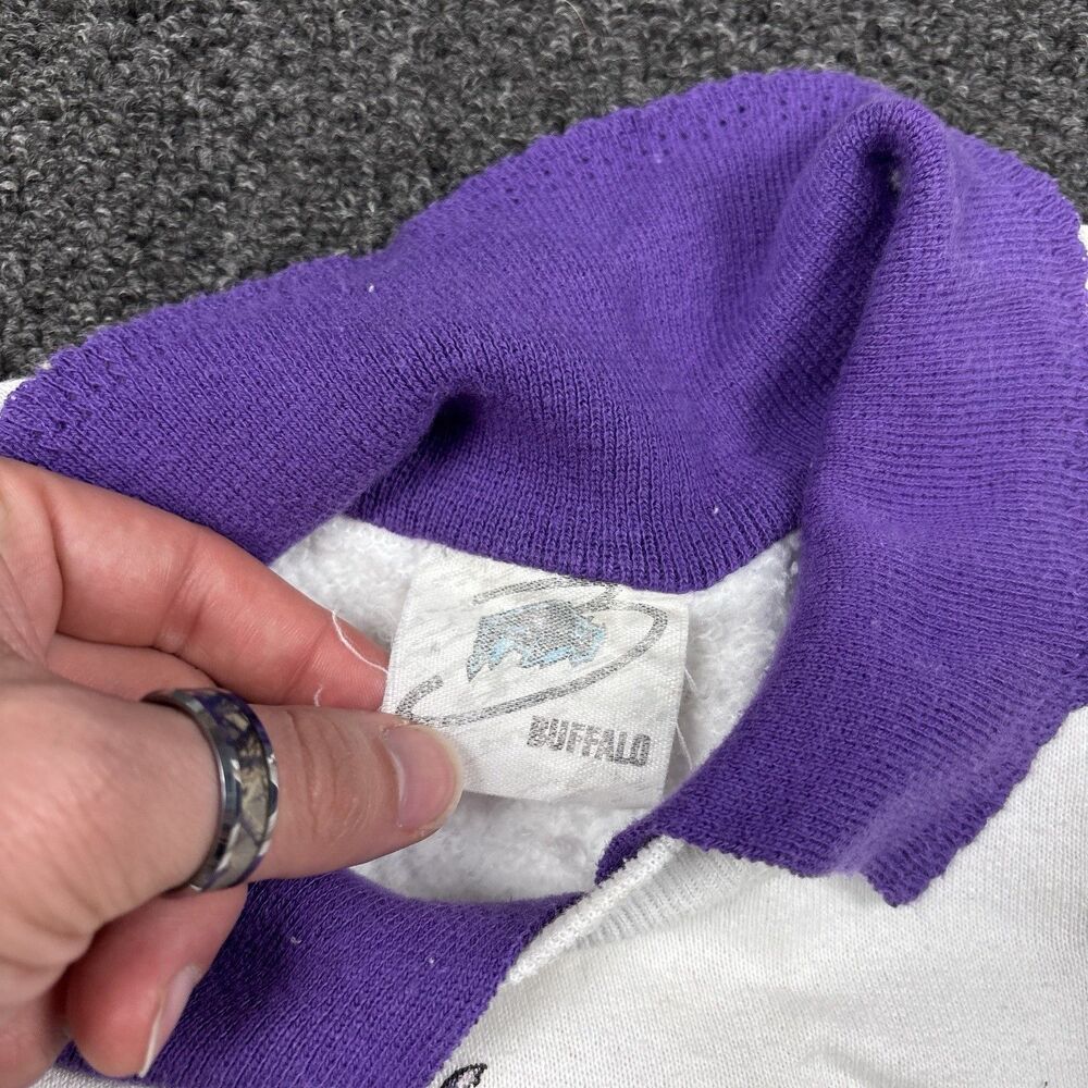 Vintage Hanes Sweatshirt 90 Collared Hummingbird Grandmacore Pullover Size Large - Picture 4 of 8